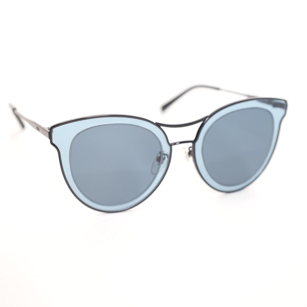 MCM Cat Eye Metal Womens Sunglasses - Shiny Black/Blue - NWT - Picture 3 of 9
